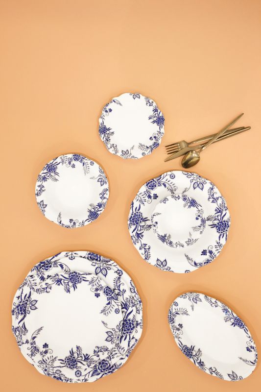 Herba and Silva Blue styled on a real table