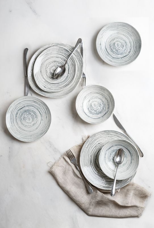 Swirl Gray styled on a real table