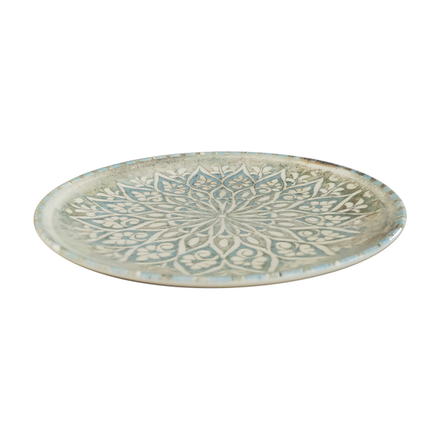 Granada Turquoise Tuval Flat Plate 7 7/8 in